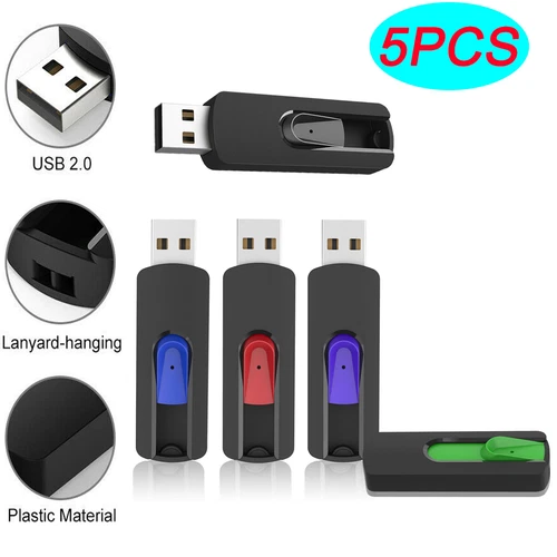 5 Pack 1 2 4 8 16 32GB USB 2.0 Flash Drive Memory Sticks Storage  Thumb Sticks