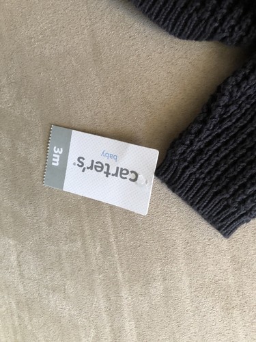 New Carters Baby Sweater Hoodie Cotton Knit w/ Bear Ears Gray - 3 Months Infant - Bild 7 von 8