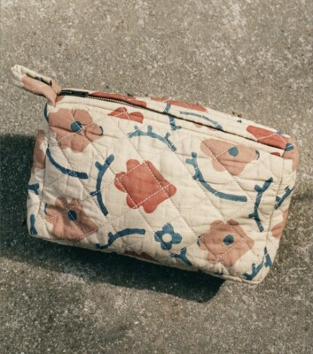 Christy Dawn Quilted Pouch Bag Orchard Floral Zip Travel Clutch Women s NWT