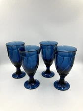 4 noritake "sweet swirl" glasses - 7.5" cobalt stems/water - great size too...