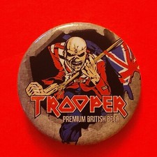 IRON MAIDEN Cerveza Promo Pin Pinback Botón Banda Insignia Original Auténtico Oficial