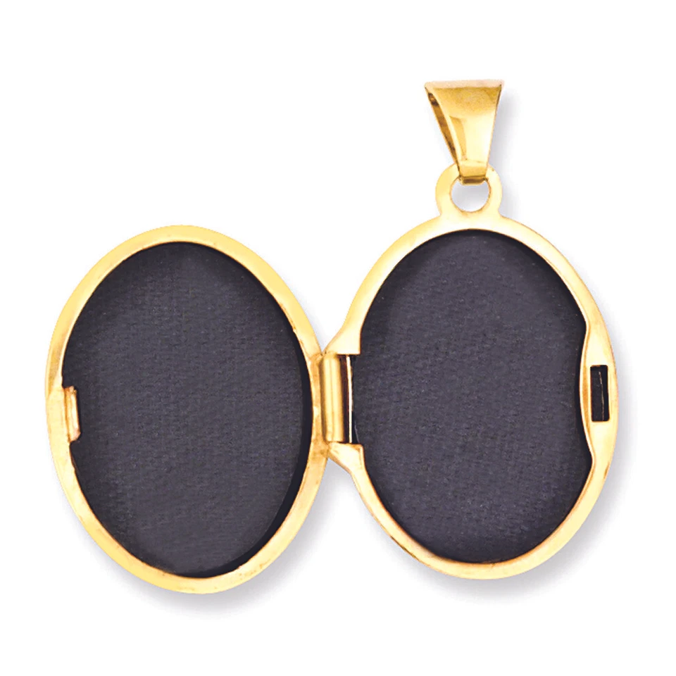 14k Yellow Gold & Rhodium Footprints Locket XL300 - Image 3 of 4