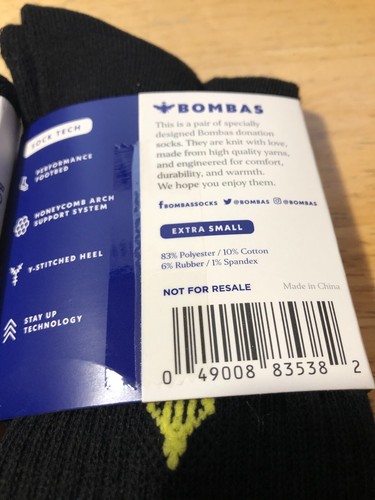 NWT Kids Bombas Black Tech Toddler Lot of 3 Mid-Calf Crew Socks (SZ- 1.5-8.5) XS - Picture 7 of 7