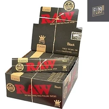 Classic Black King Size Slim Natural Unrefined Ultra Thin 110mm Rolling Paper...