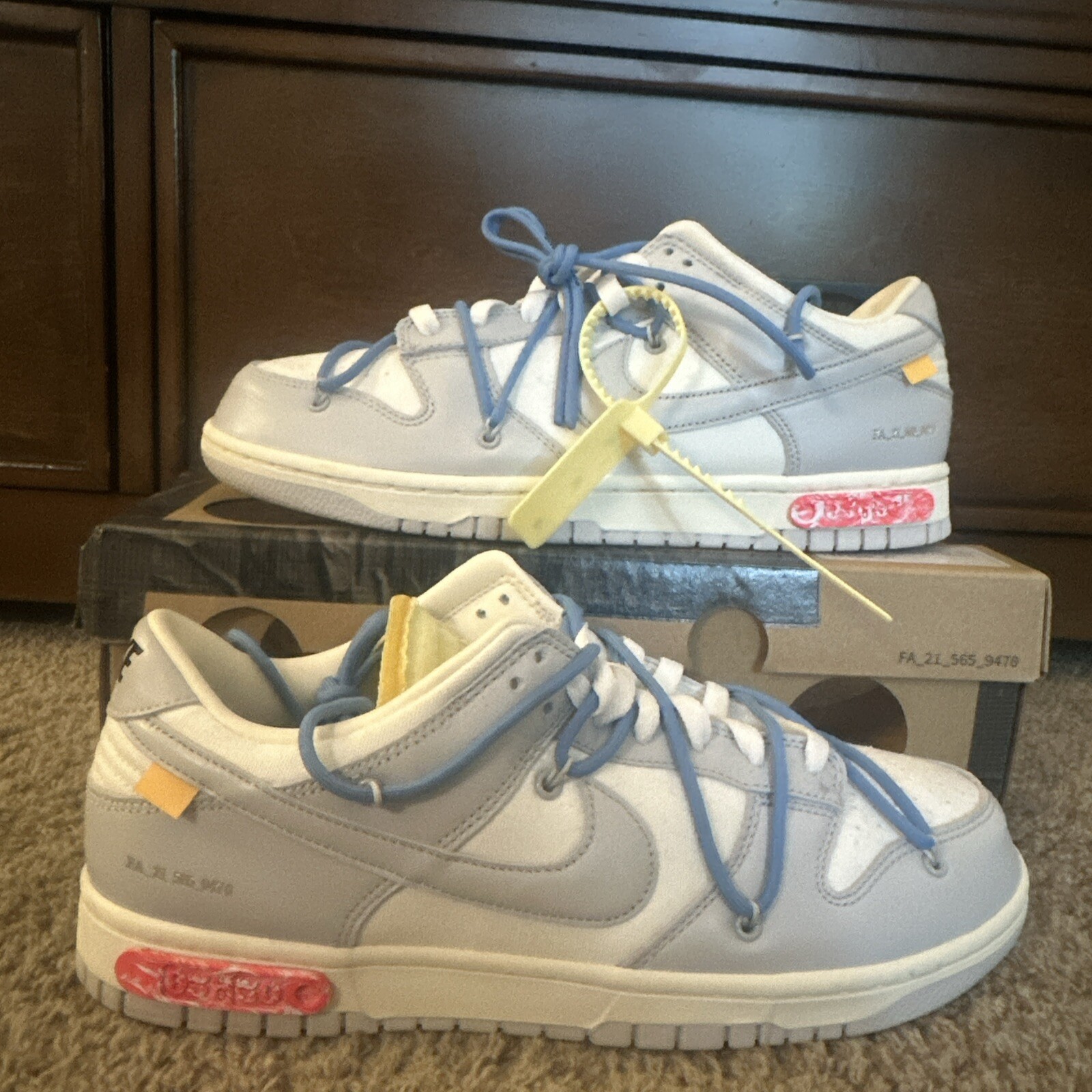 OFF WHITE X NIKE Taglia 10 5 Nike Off White x Dunk Low 05 di 50