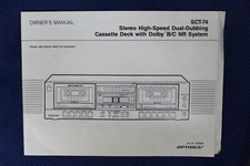 Scarce Optimus SCT-74 Stereo High-Speed Dual-Dubbing Cassette Deck Owners Manual