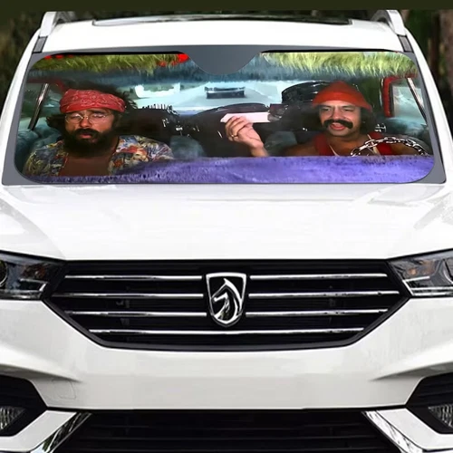 Cheech And Chong Painting Windshield Sun Shade