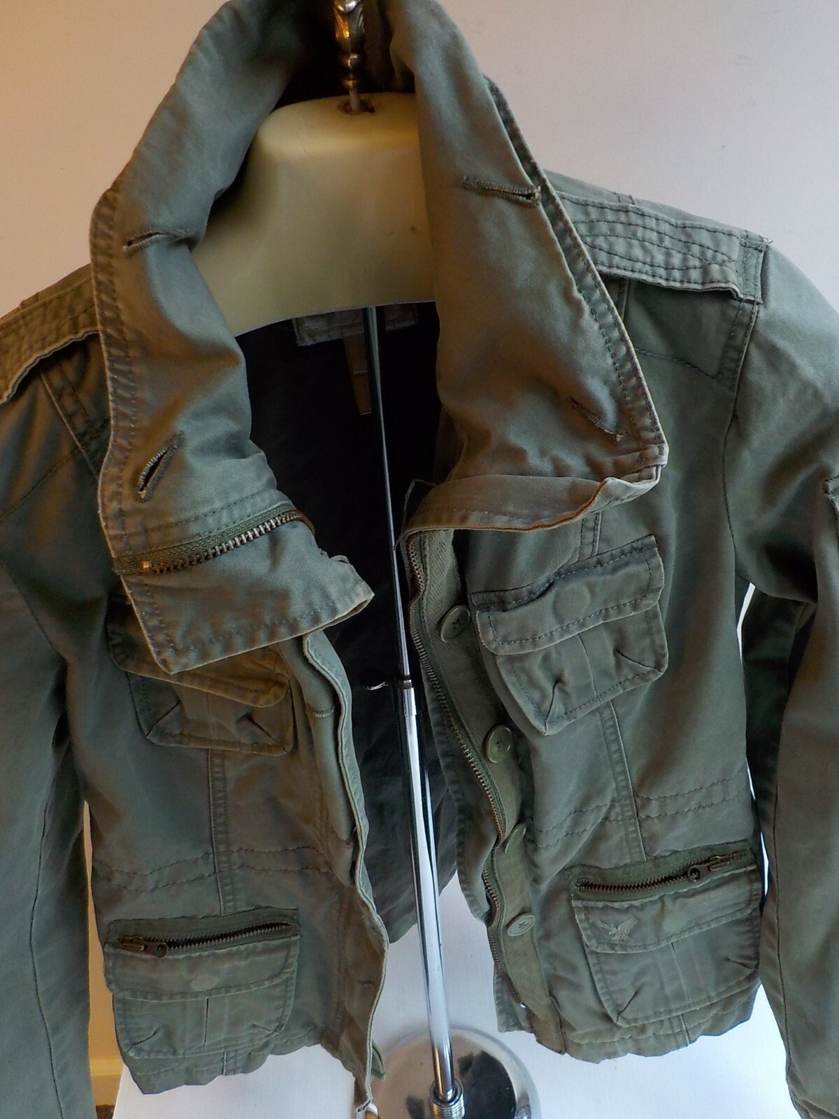 AMERICAN EAGLE Distressed Utility/MilitaryJacket … - image 2