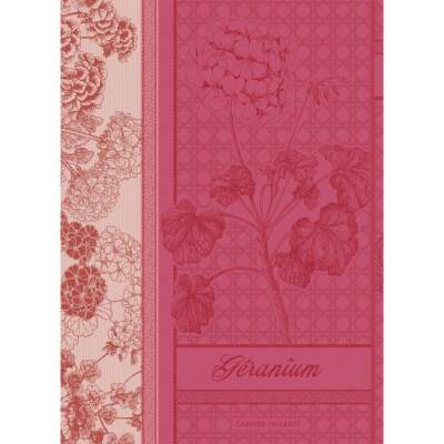 Garnier Thiebaut Geraniums Rose Pink French Kitchen Organic Cotton Towel