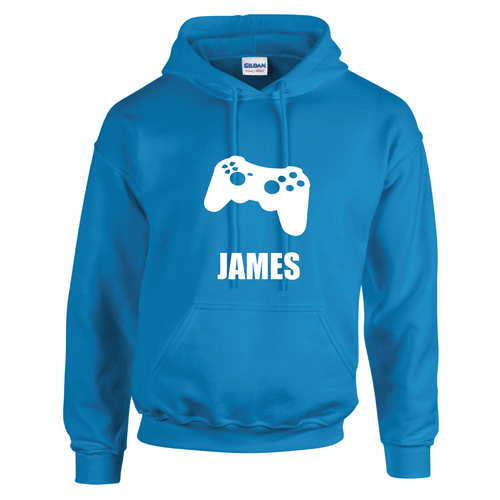 Girls Boys Personalised Gaming Controller Hooded Hoody Hoodies - Picture 9 of 9