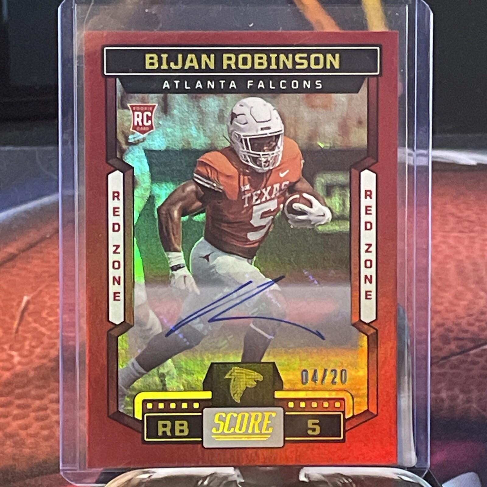 2023 Panini Score Bijan Robinson Rookie Autograph #315 Red Zone 04/20