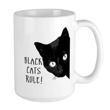 Black cats rule 11 oz Mug For Cat Lovers Friends Family Cute Coffee Mug
