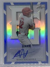 2021 LEAF PERFECT GAME METAL BLUE REFRACTOR ROSS HIGHFILL AUTO #27/30