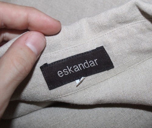 Eskandar Sz 1 Fits Plus 2x 3x Natural Beige Heavy Linen 50"L Duster Jacket Dress - Picture 4 of 7