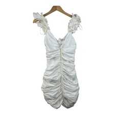 Zara Linen Blend Mini Dress size XS White