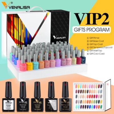 VENALISA VIP2 Set 60 Colors 7.5ml UV Led Manicure Art Gel Nail