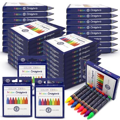 Color Swell Neon Crayons Bulk Packs - 36 Boxes of Fun Neon Crayons (288 total) o