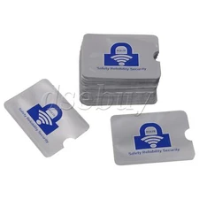 100Pcs RFID Credit Cards Holder Secure Sleeves 3.58x2.48inch Silver for Wallet