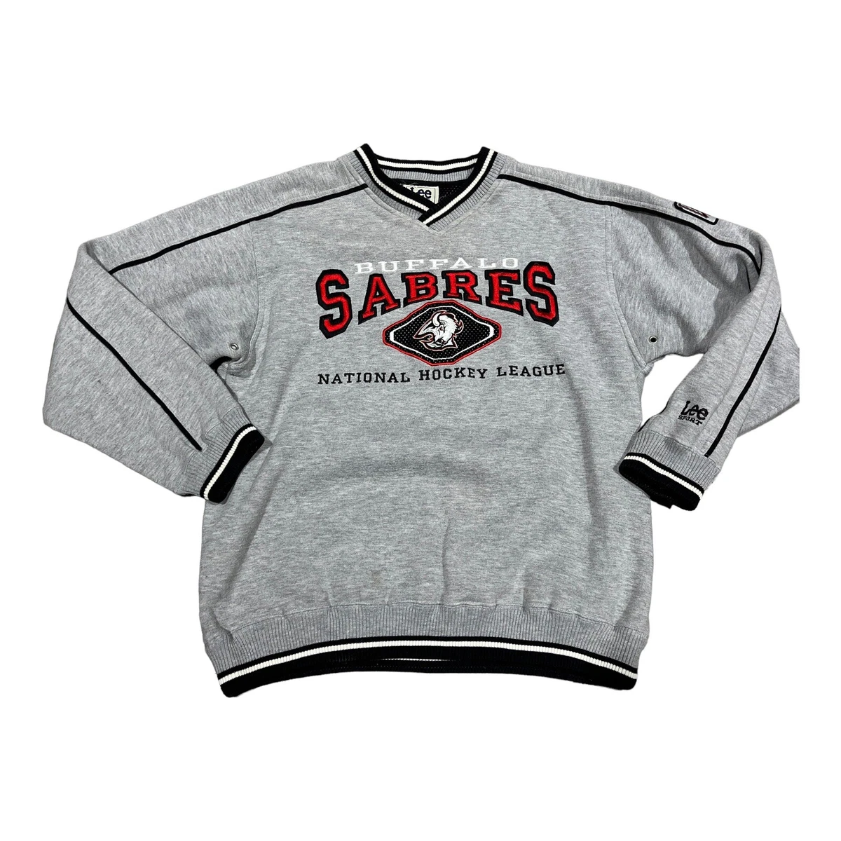 Vintage Lee Sport Buffalo Sabres Goat Head Crewneck Sweatshirt Sz M Grey EUC 90s