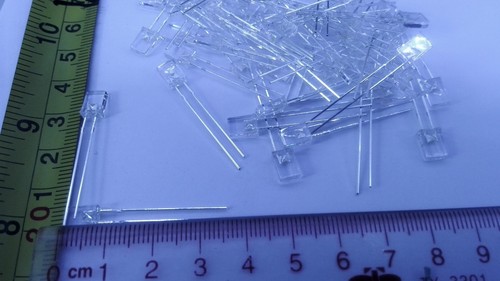 Lámpara de luz LED rectangular cuadrada transparente con luz azul de 2x5x7 mm 50 piezas - Imagen 5 de 6
