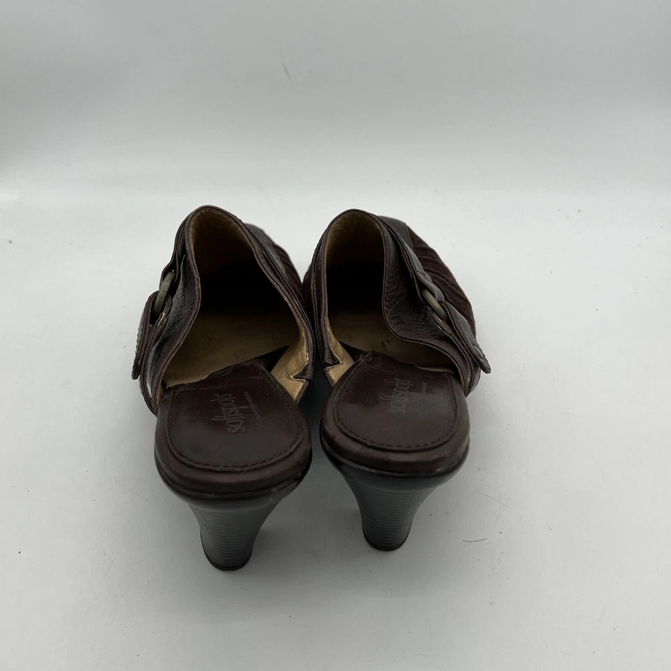 Zapatos de mujer Softspots de gamuza/cuero marrón 8,5 M de tacón grueso sin cordones Foto 3 de 4