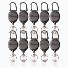 Key-Bak Self Retracting ID Badge/Key Reel with Retractable Cord, 24" (10 Pack )
