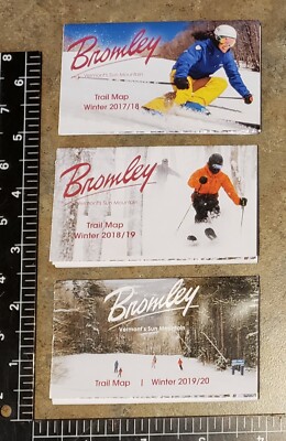 BROMLEY, VT SKI AREA TRAIL MAPS.(3 diff.) 17/18, 18/19,& 19/20 ALL UNUSED MINT