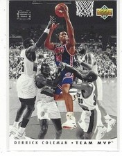 1992-93 UPPER DECK BASKETBALL TEAM MVPS DERRICK COLEMAN #TM18 - NEW JERSEY NETS