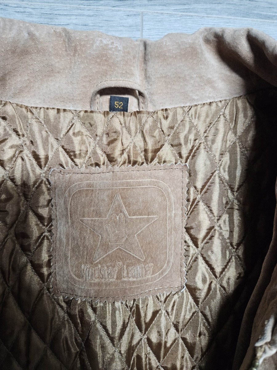 Vincistar Leather Sand Colored Jacket Mens Size 52 | eBay