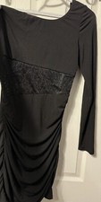 Blk Sexy Rhinestone Mini Cocktail Dress One Side Off The Shoulder. Sz M