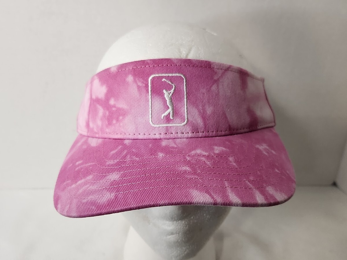 LADIES PGA TOUR VISOR PINK TIE DYE Adjustable Hook & Loop  display picture 1