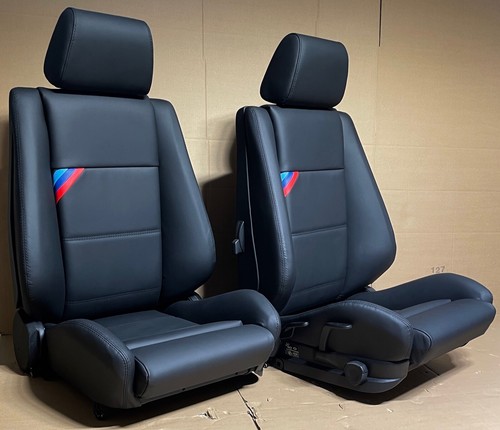 BMW E30 Cabrio Ledersitze + Sitzbank NEU BEZOGEN mit SITZHEIZUNG Schwarz M3 325i