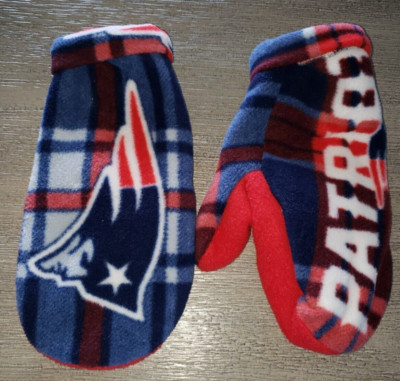 men women THICK FLEECE MITTENS one size PATRIOTS red white blue PLAID nice!!