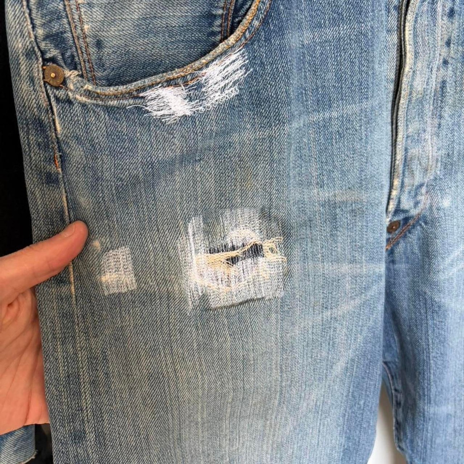 EXTREMELY RARE vintage Levi’s engineered single pocket jeans distressed patched image 6