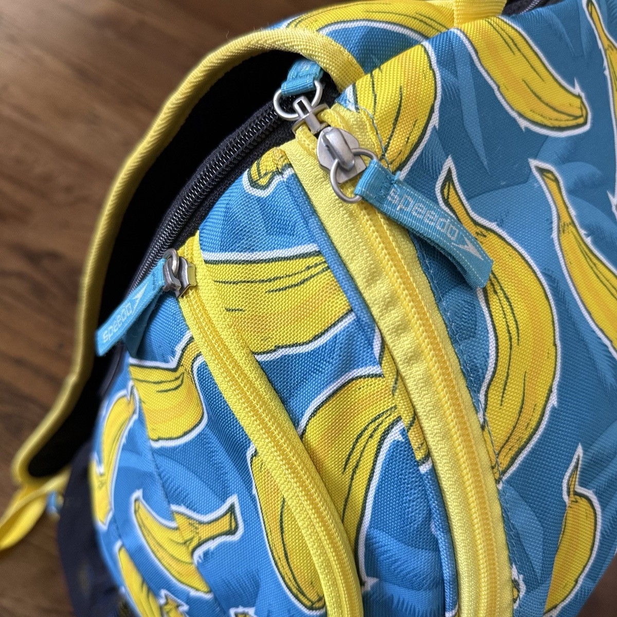 Speedo Teamster 35L Backpack Banana Print Rare Blue Yellow Swim 