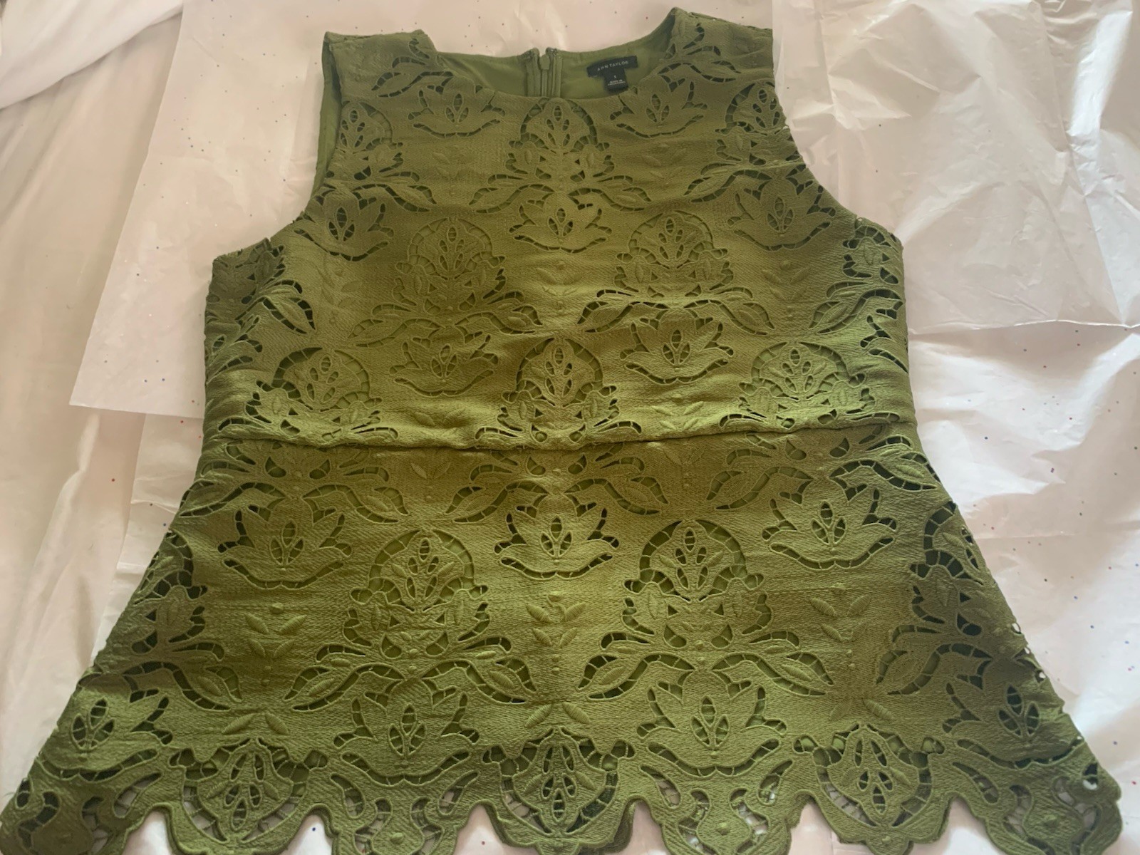 Gorgeous Ann Taylor Green Botanical Lace Set, Skirt And Top.