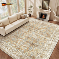 Homfine Teppich Wohnzimmer 160X230Cm Vintage Waschbar Beige Braun