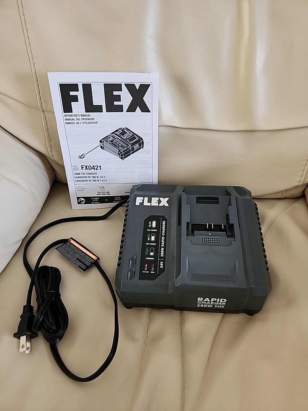 Flex 24V Rapid Charger for Lithium Ion Battery OEM FX0421 FX0421-Z 280W