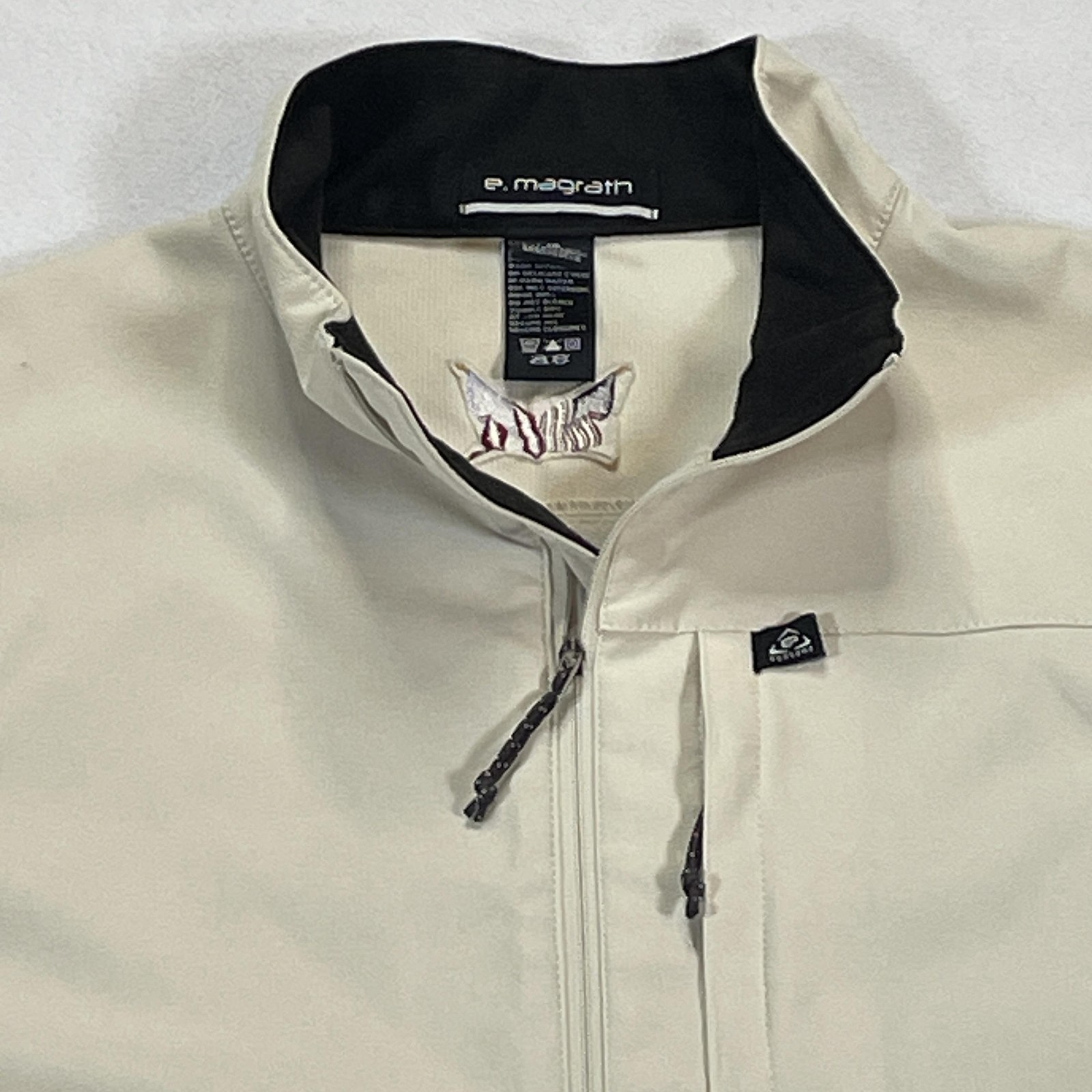 E. Magrath Vest Mens Large Beige 1/4 Zip Golf Windbreaker Softshell Pockets