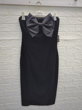 New Express Strapless Velvet Statement Bow Midi Dress Women's Size Large