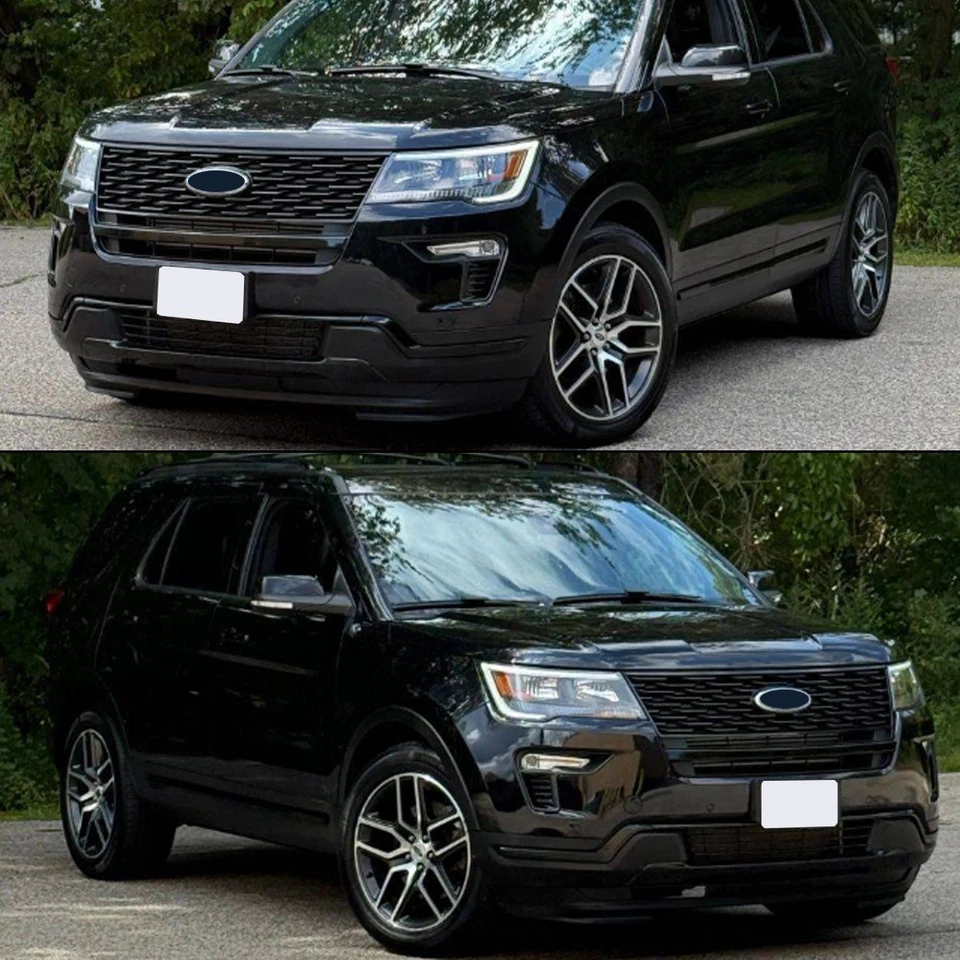 3PCS Front Bumper Trims Molding Gloss Black For 2018 2019 Ford Explorer Sport - Imagem 4 de 4