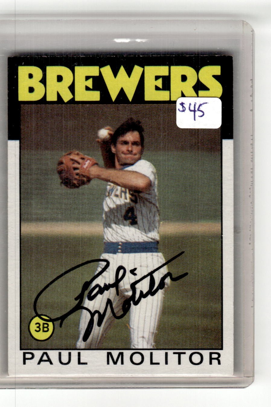 1986 Topps Paul Molitor #267 Auto Autograph IP TTM