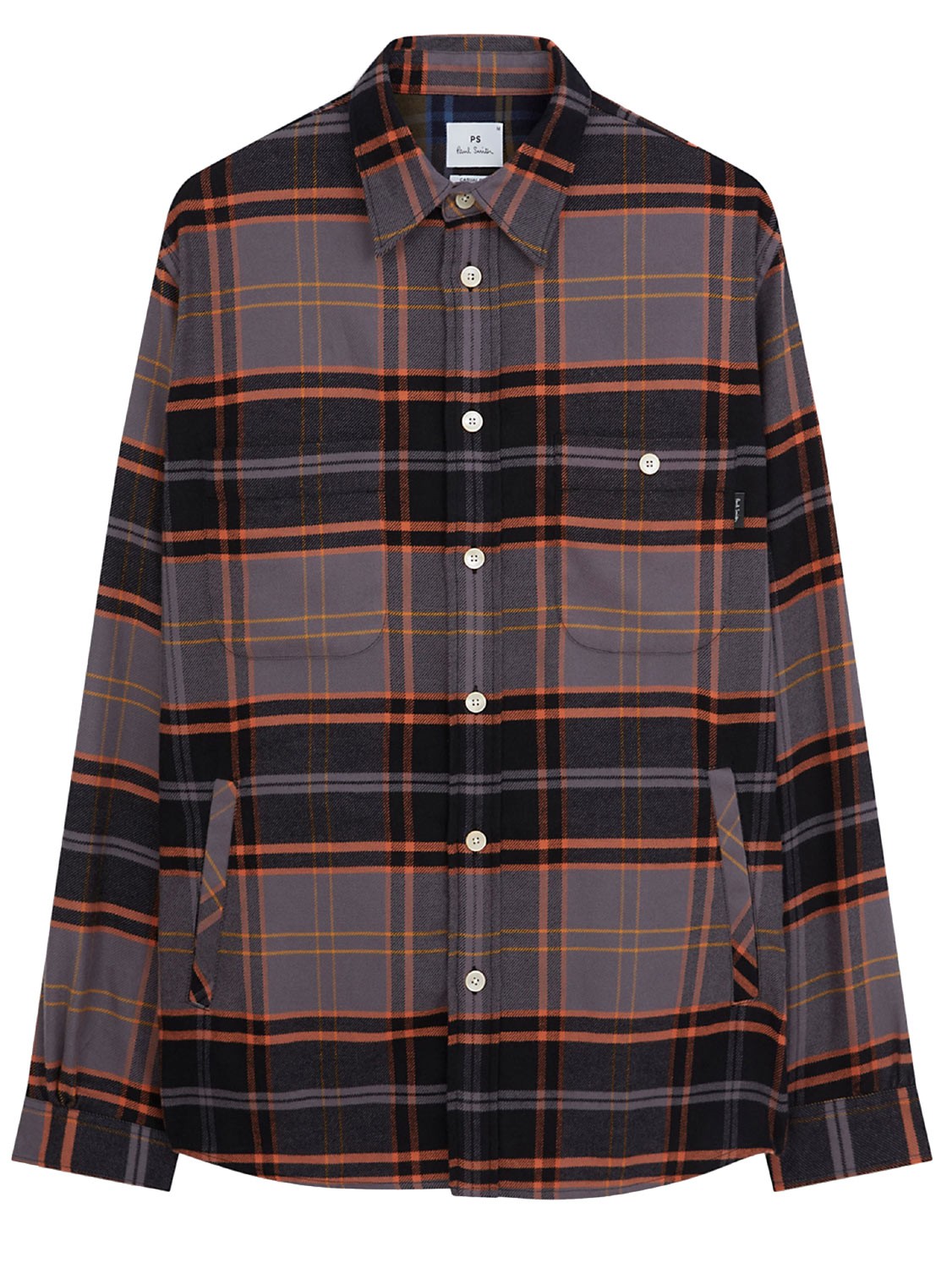 Мужская хлопковая клетчатая рубашка Ps Paul Smith в мелкую клетку серогооранжевого цвета - 250 новозеландских долларов 22090₽