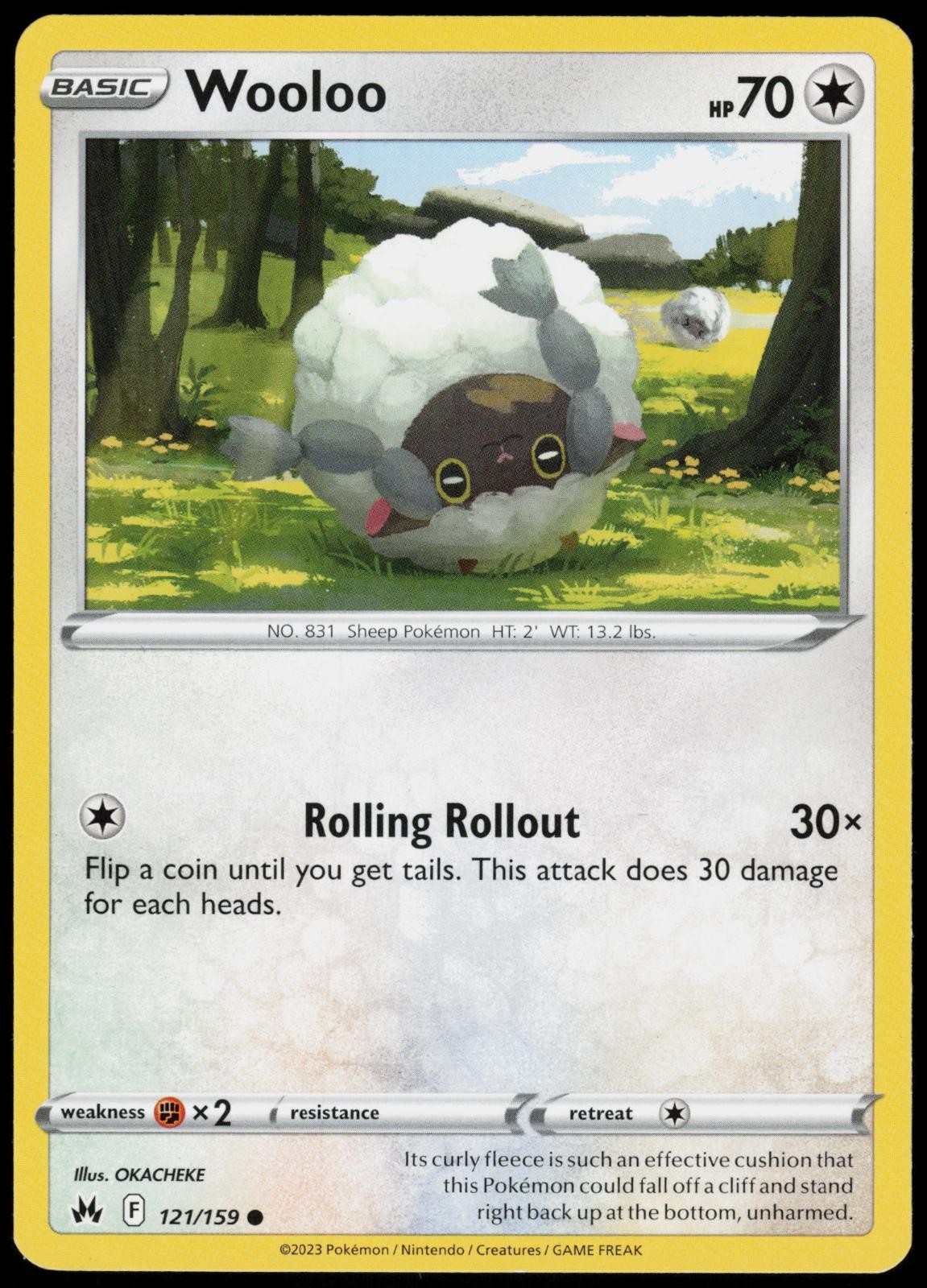 Wooloo 121/159 Crown Zenith Pokemon Common Lightly Played