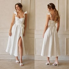 V. Chapman Vera Midi Dress White Baroque Floral NEW with tags