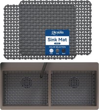 Kitchen Sink Mat for Stainless Steel Ceramic Sink 2Pcs 15.7"x11.8" PVC Sink