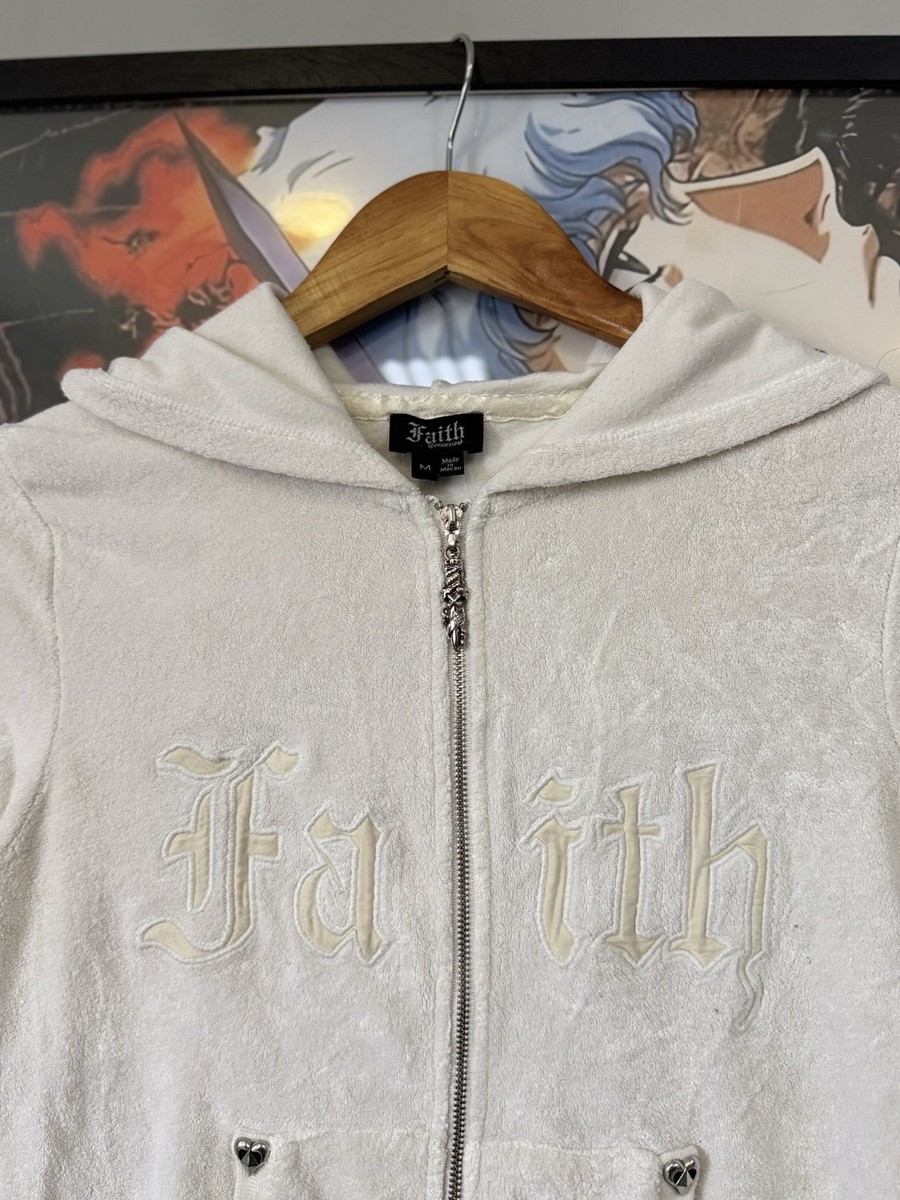 White Velour Fur Hoodie Vintage Juicy Couture Style Size XL | eBay