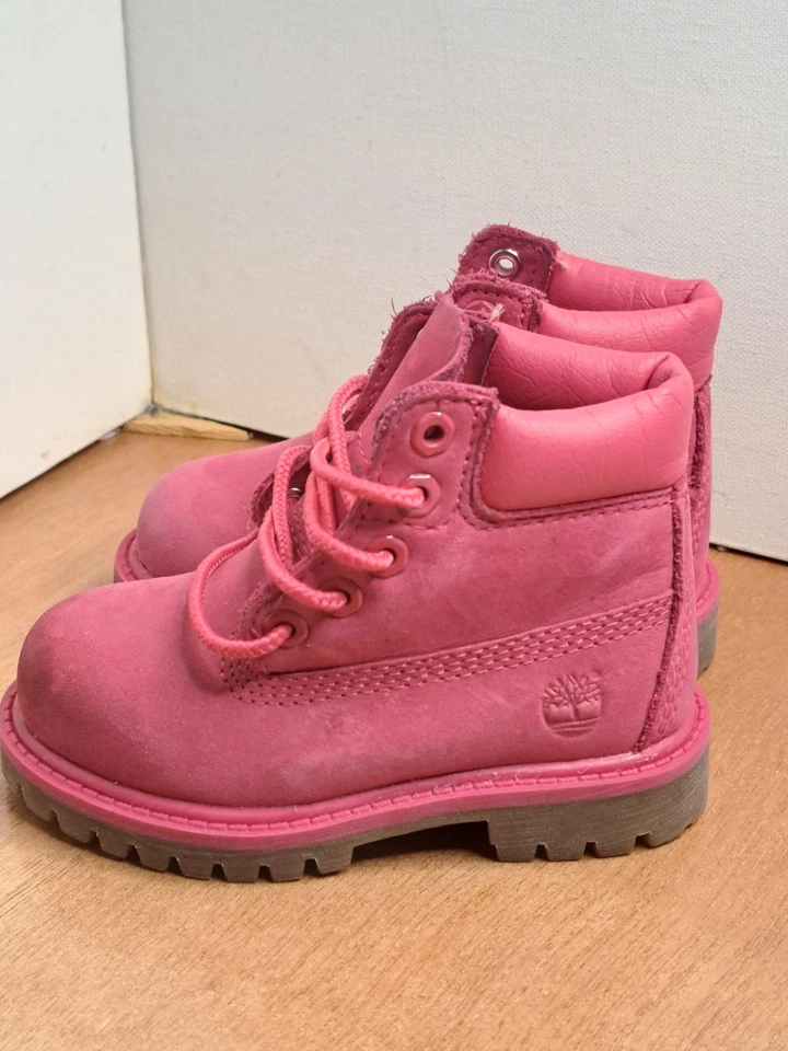 Timberland Waterproof Pink Leather Boots Girls' DURABLE Size 6  - Image 2 of 4