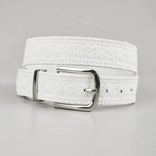 Faux Leather Belt 3.2cm Lace Trim Pin Buckle Casual Solid Women Waistband
