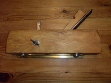 Alter Hobel Tischlerhobel Schreinerhobel Falzhobel mit Messing, antik